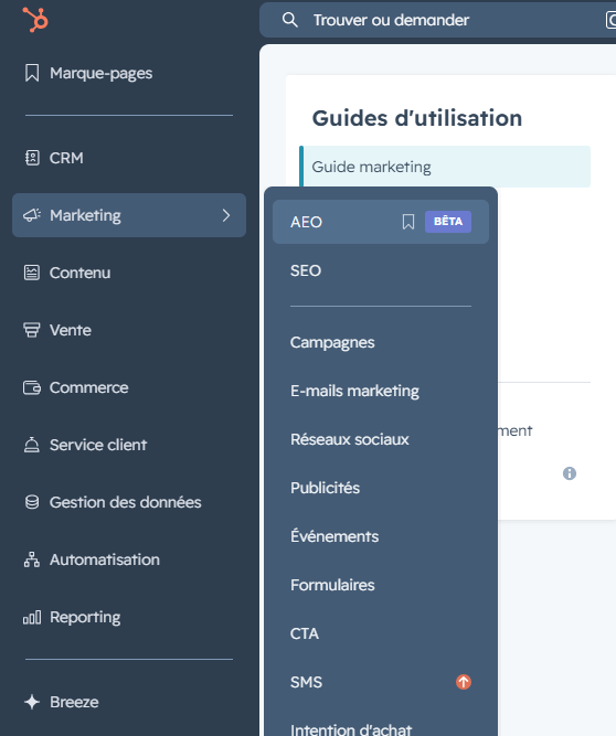 AEO dans HubSpot