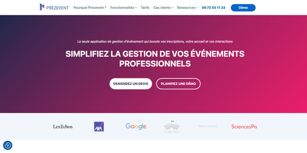 prezevent webpage