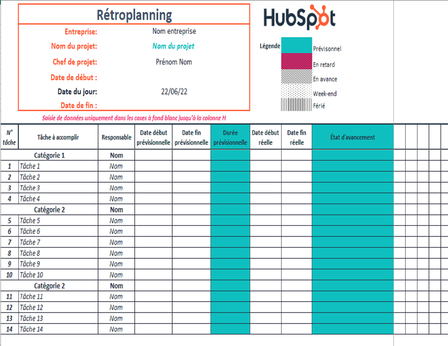modèle rétroplanning