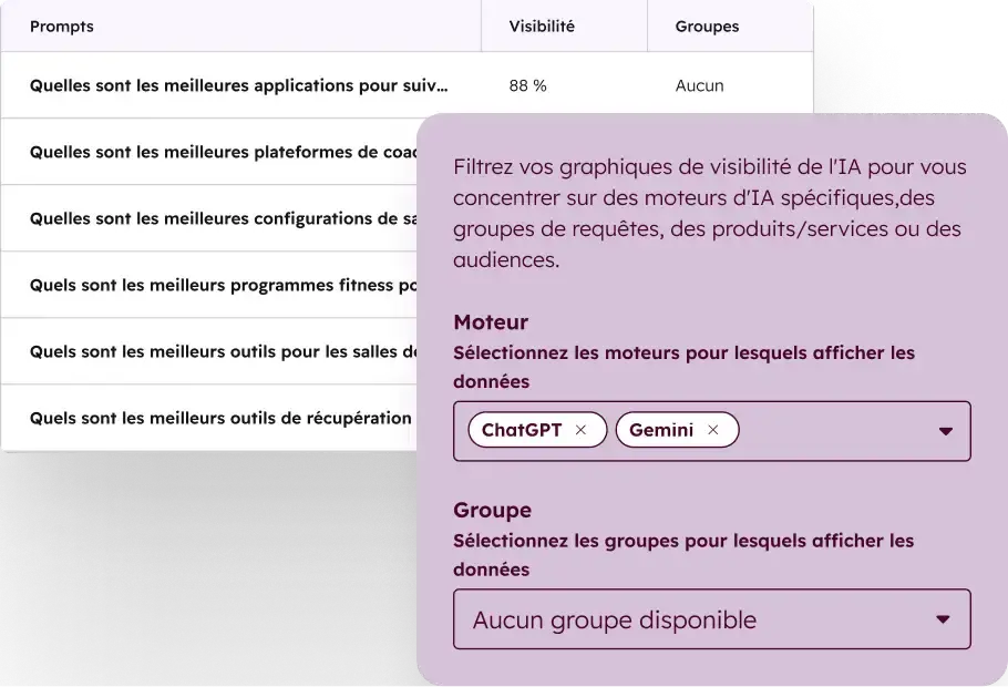 Bénéficiez de suggestions de requêtes en fonction du contexte de vos clients.