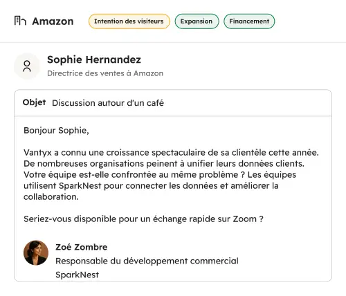 Identifiez les personnes réellement impliquées dans les transactions et personnalisez vos prises de contact pour leur parler directement.